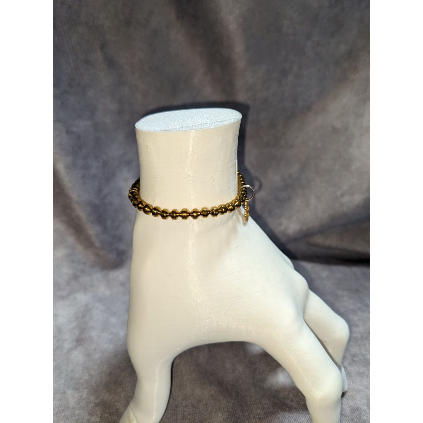 Boho Lucky Chaves For Charity Gold Beaded Clover Charm Stretch Bracelet
