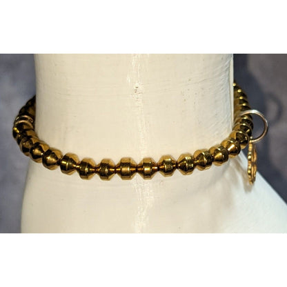 Boho Lucky Chaves For Charity Gold Beaded Clover Charm Stretch Bracelet