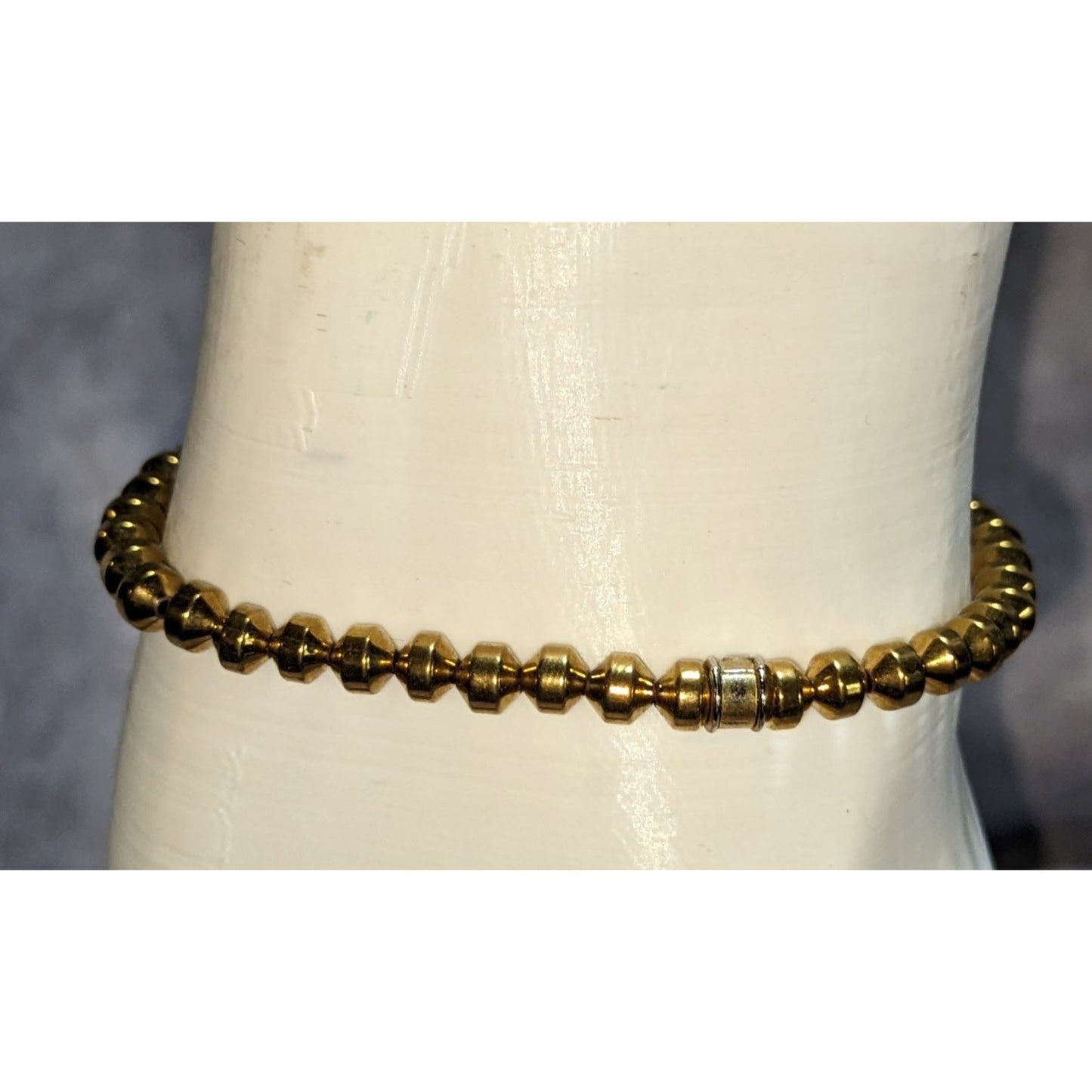 Boho Lucky Chaves For Charity Gold Beaded Clover Charm Stretch Bracelet