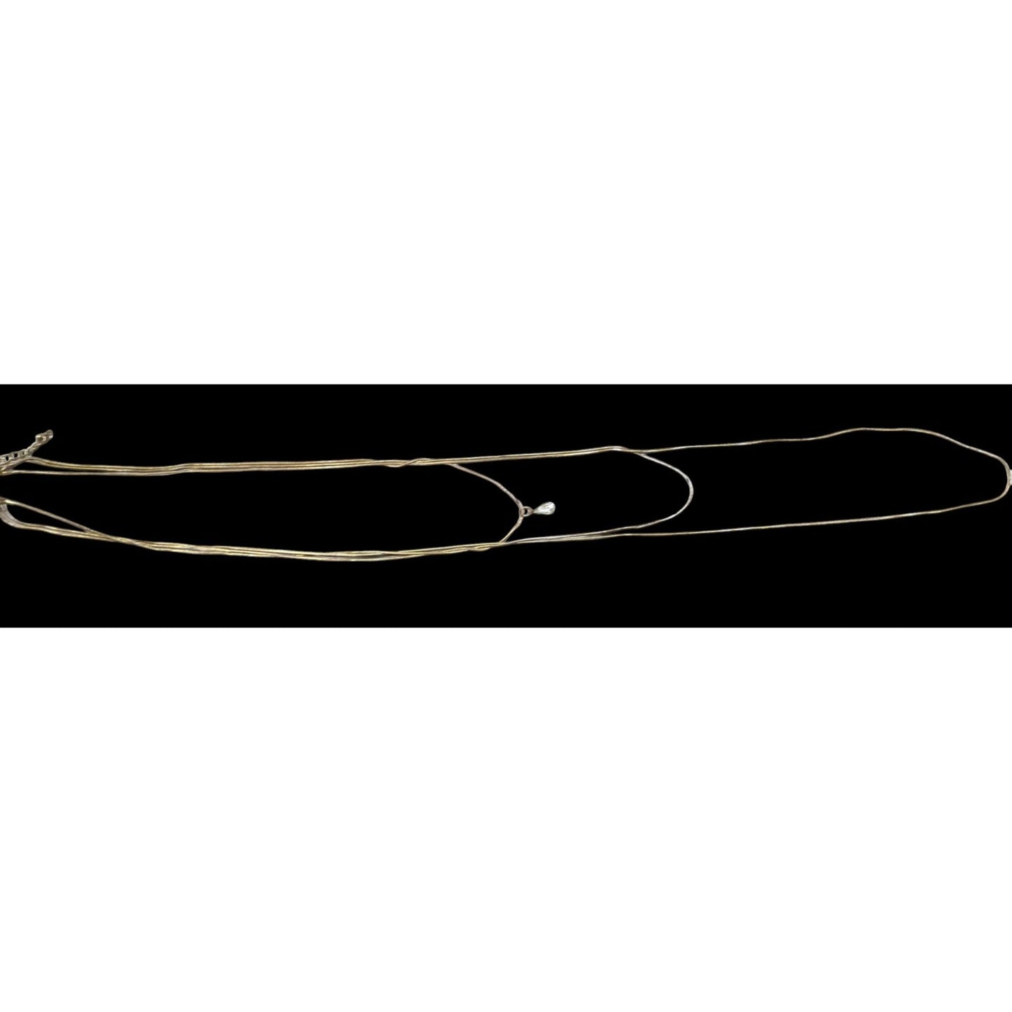 Elegant Triple Layer Gold Tone Snake Chain Necklace With Teardrop Accent