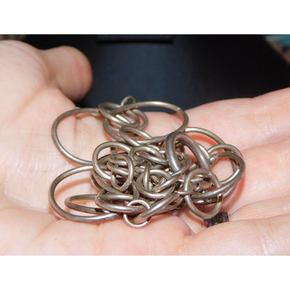 Casual Open Ring Link Silver Tone Necklace
