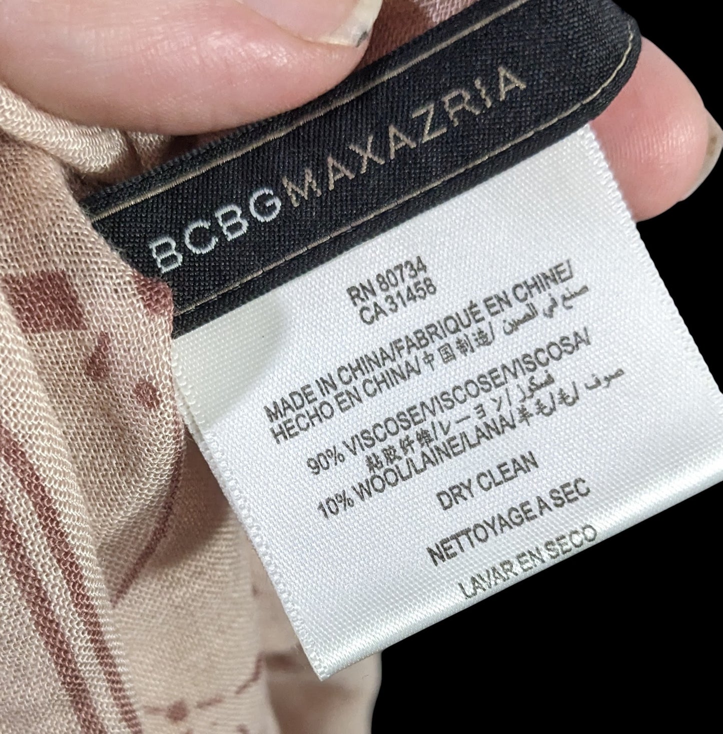 BCBGMaxAzria Bare Pink Constellation Print Scarf Wrap