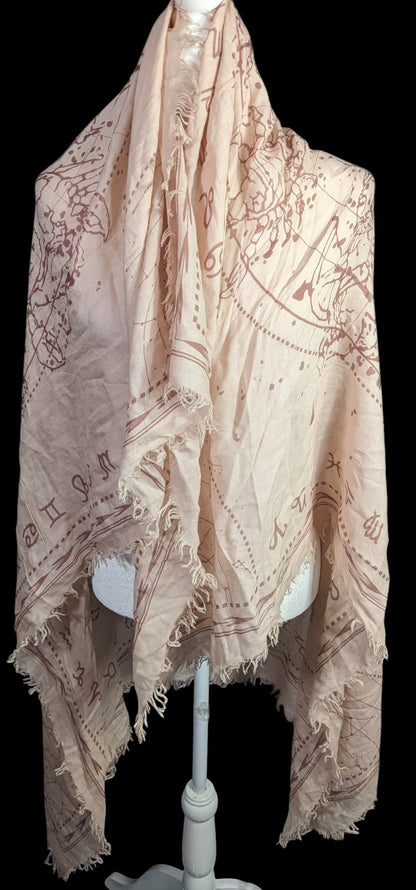 BCBGMaxAzria Bare Pink Constellation Print Scarf Wrap