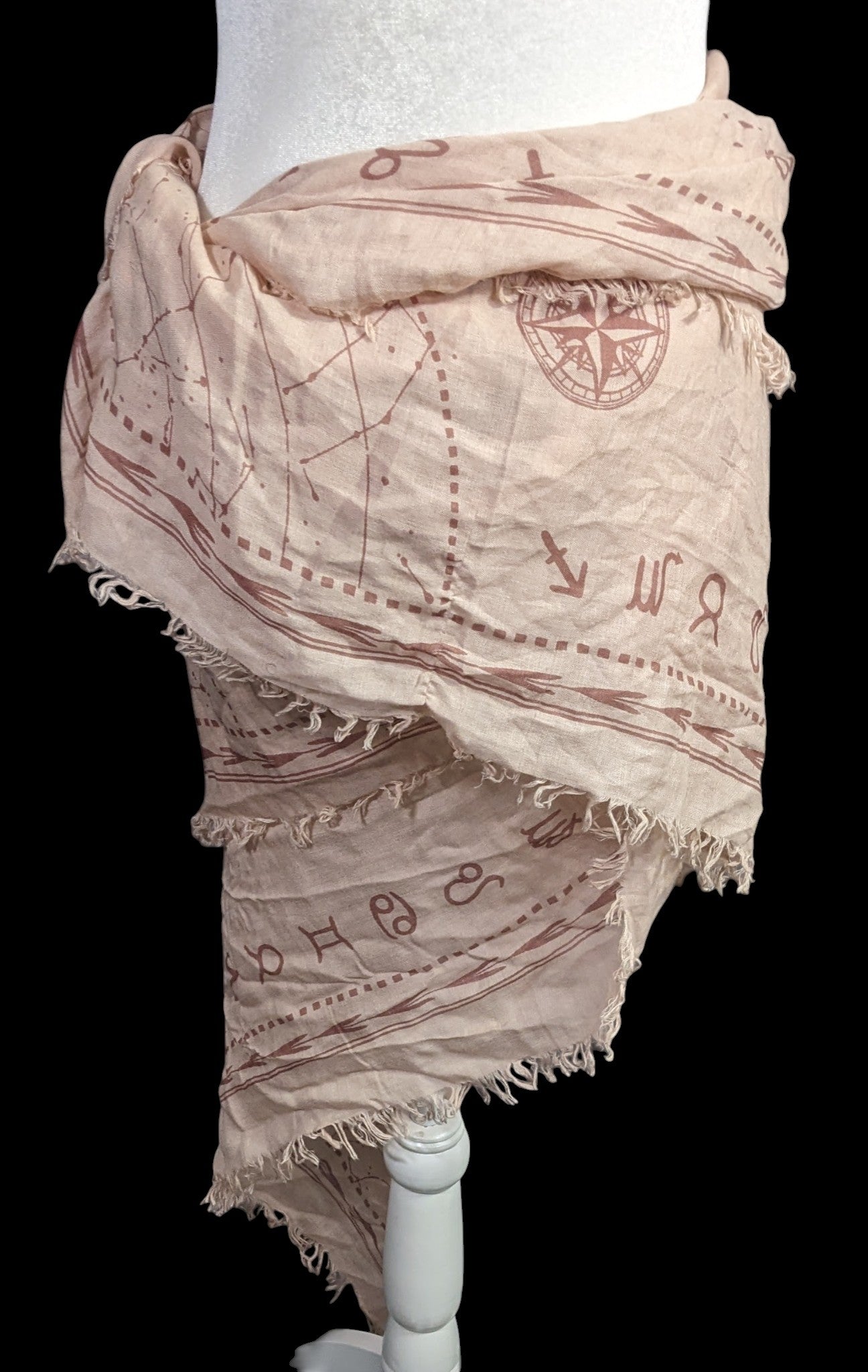 BCBGMaxAzria Bare Pink Constellation Print Scarf Wrap