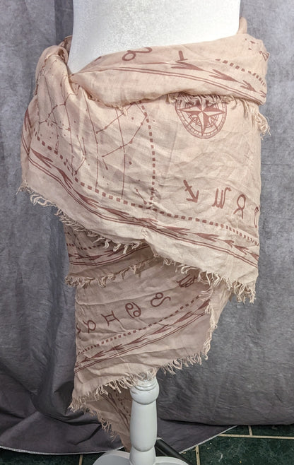 BCBGMaxAzria Bare Pink Constellation Print Scarf Wrap
