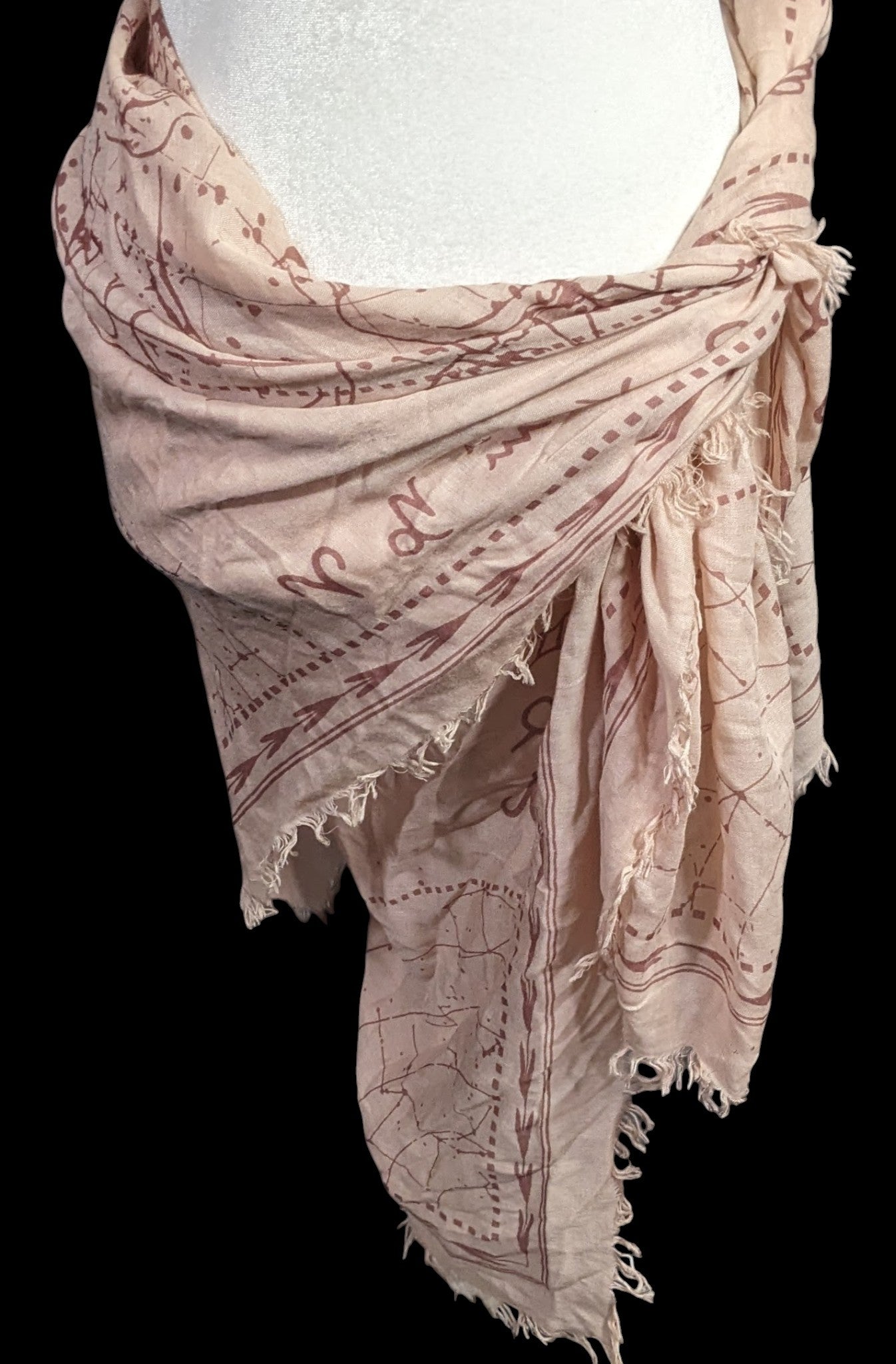 BCBGMaxAzria Bare Pink Constellation Print Scarf Wrap