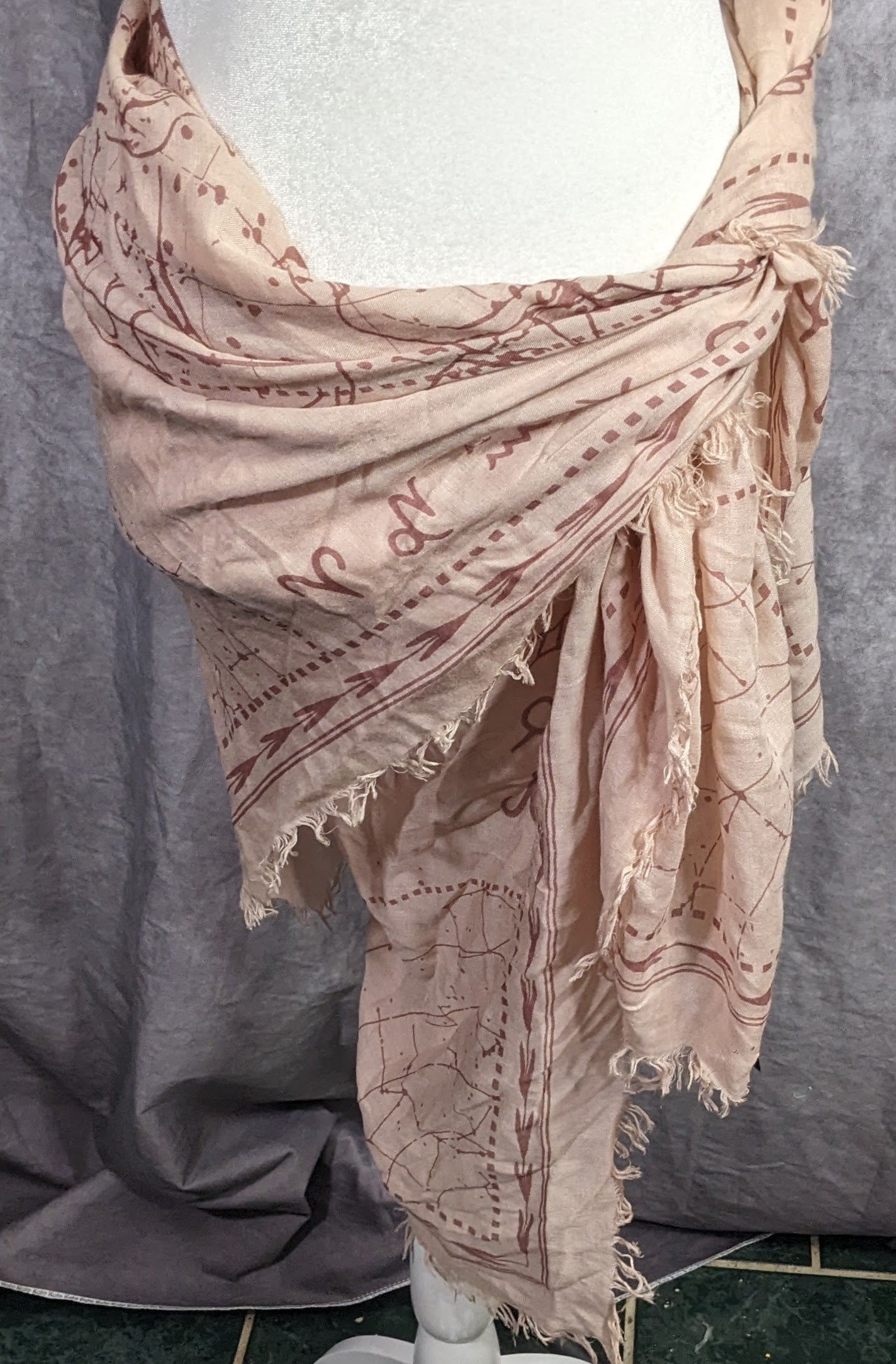 BCBGMaxAzria Bare Pink Constellation Print Scarf Wrap
