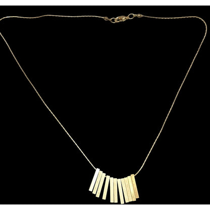 Modern Elegant Key Fringe Gold Tone Necklace