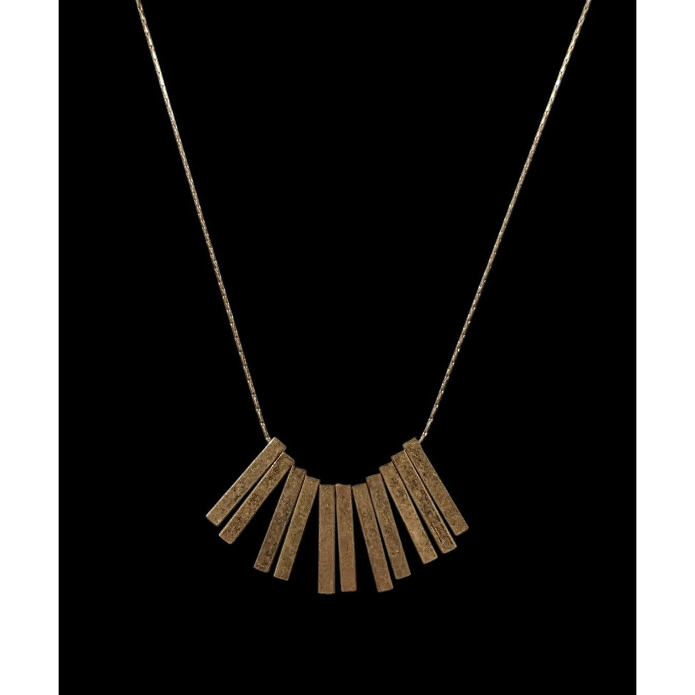 Modern Elegant Key Fringe Gold Tone Necklace