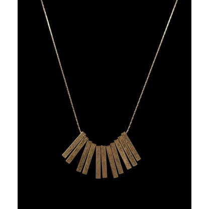 Modern Elegant Key Fringe Gold Tone Necklace