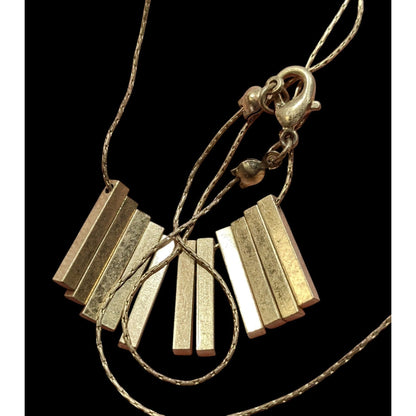 Modern Elegant Key Fringe Gold Tone Necklace
