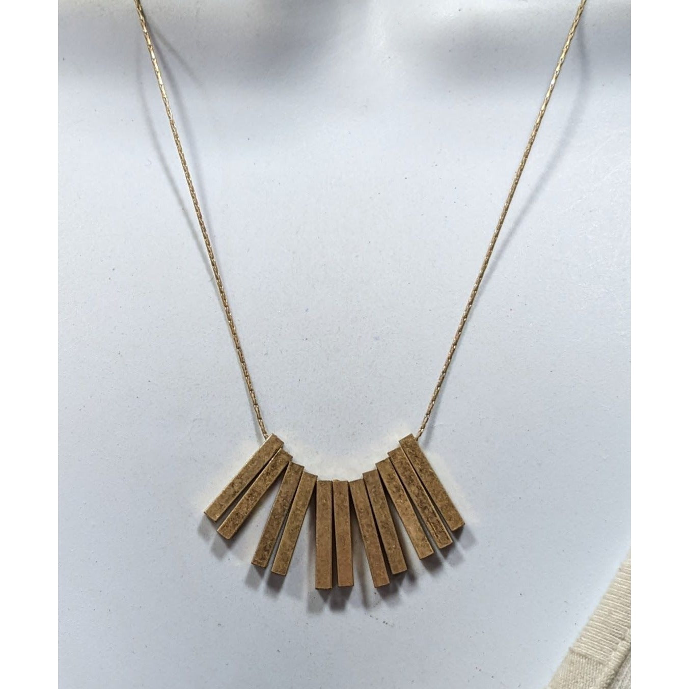 Modern Elegant Key Fringe Gold Tone Necklace