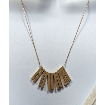 Modern Elegant Key Fringe Gold Tone Necklace