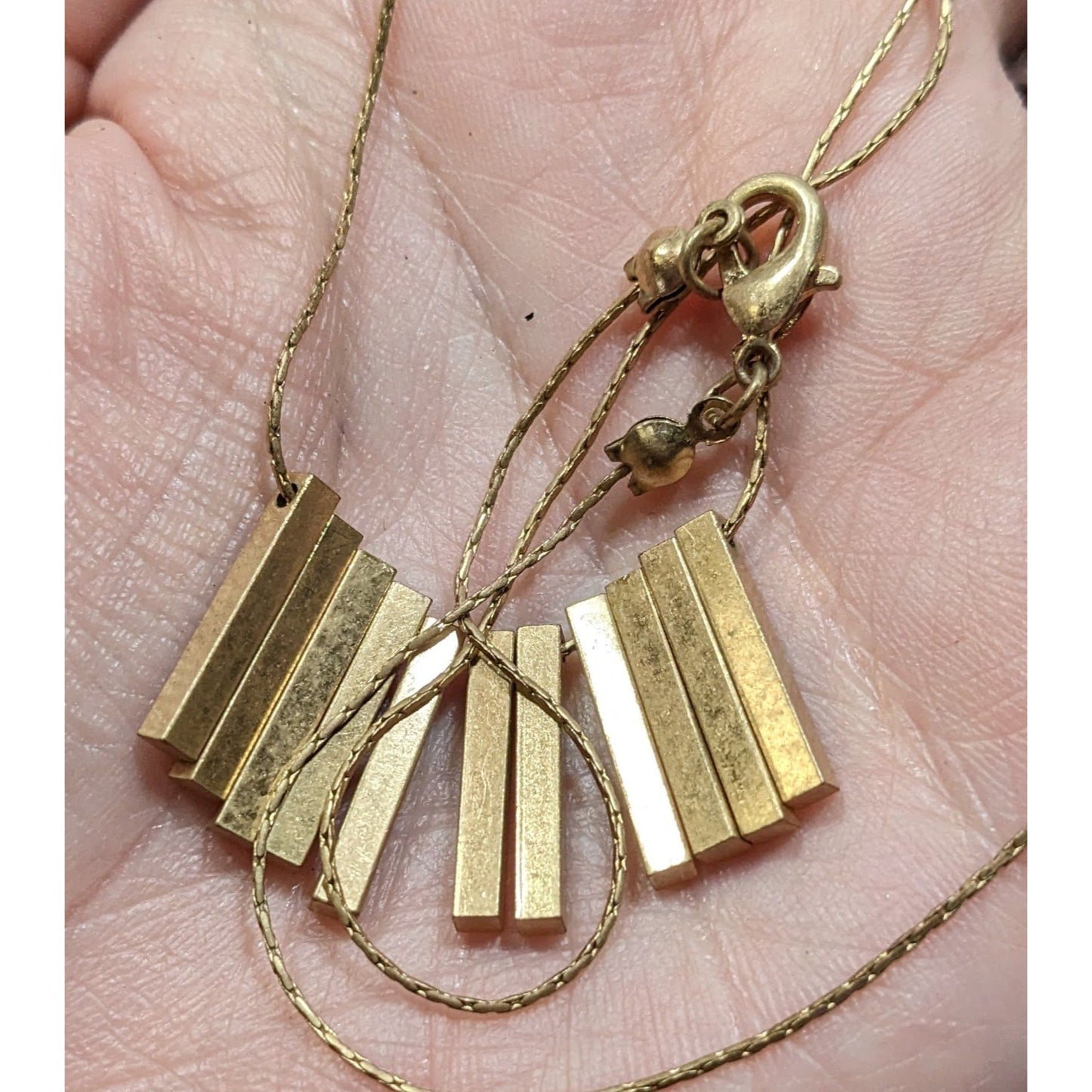 Modern Elegant Key Fringe Gold Tone Necklace