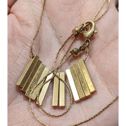 Modern Elegant Key Fringe Gold Tone Necklace