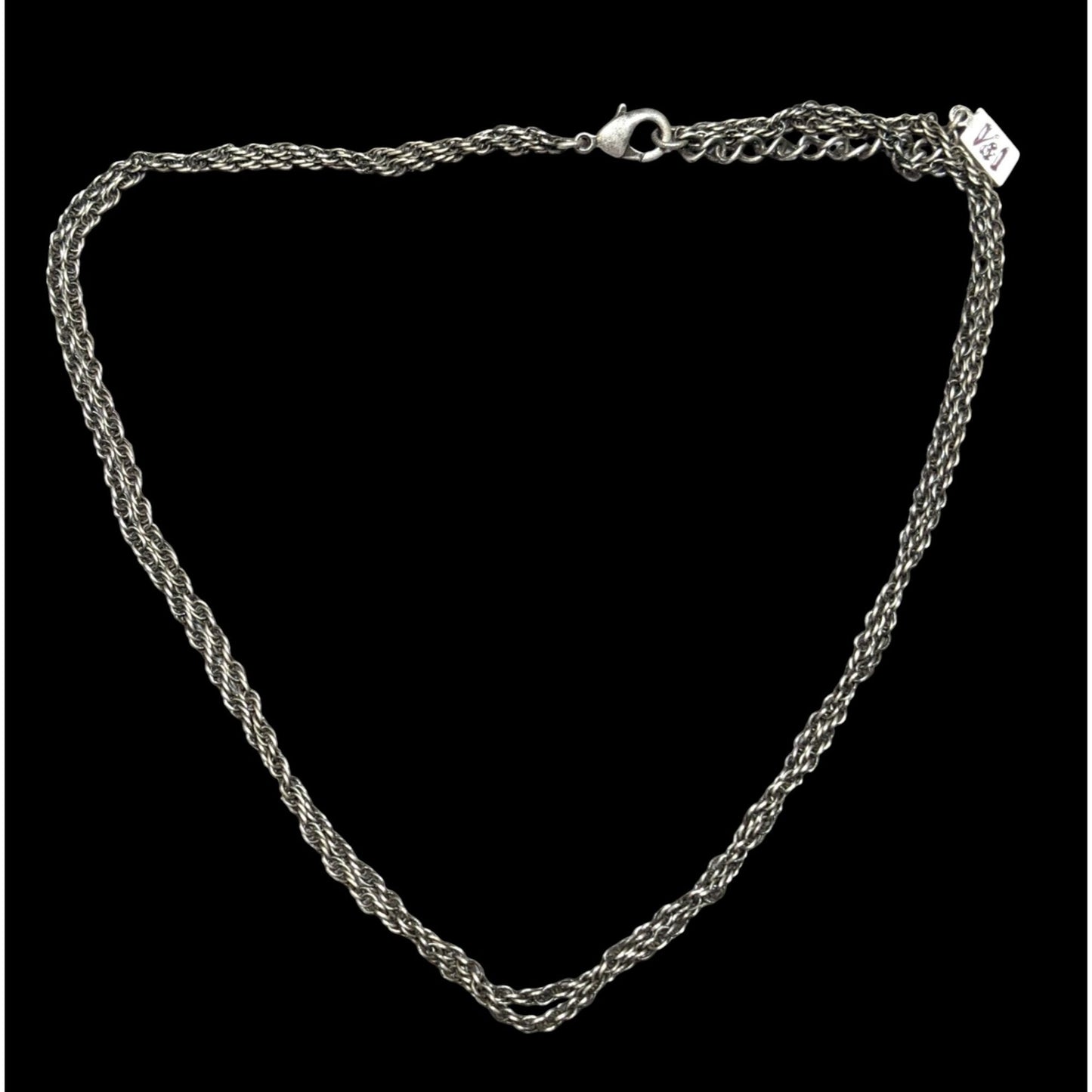 V&I Casual Layered Silver Tone Chain Necklace