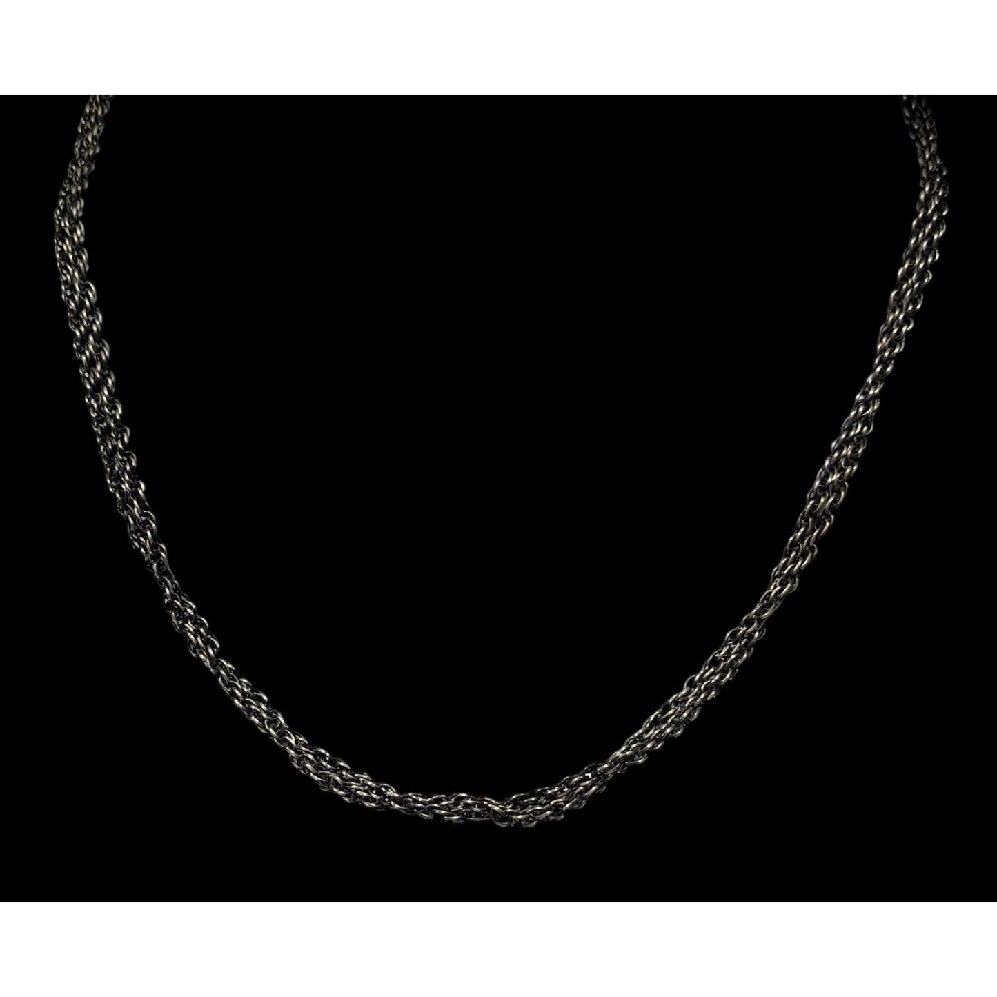 V&I Casual Layered Silver Tone Chain Necklace