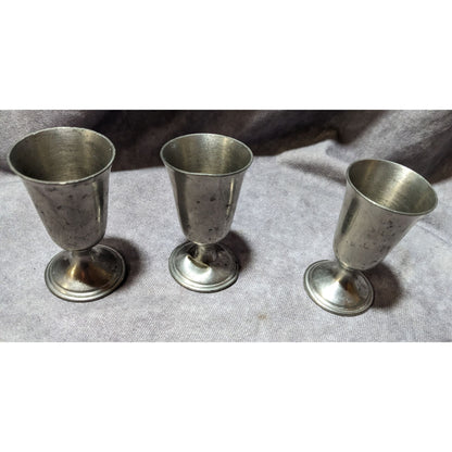 Vintage Revere Pewter Mini Goblet Set (3)