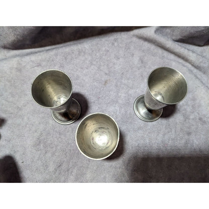 Vintage Revere Pewter Mini Goblet Set (3)