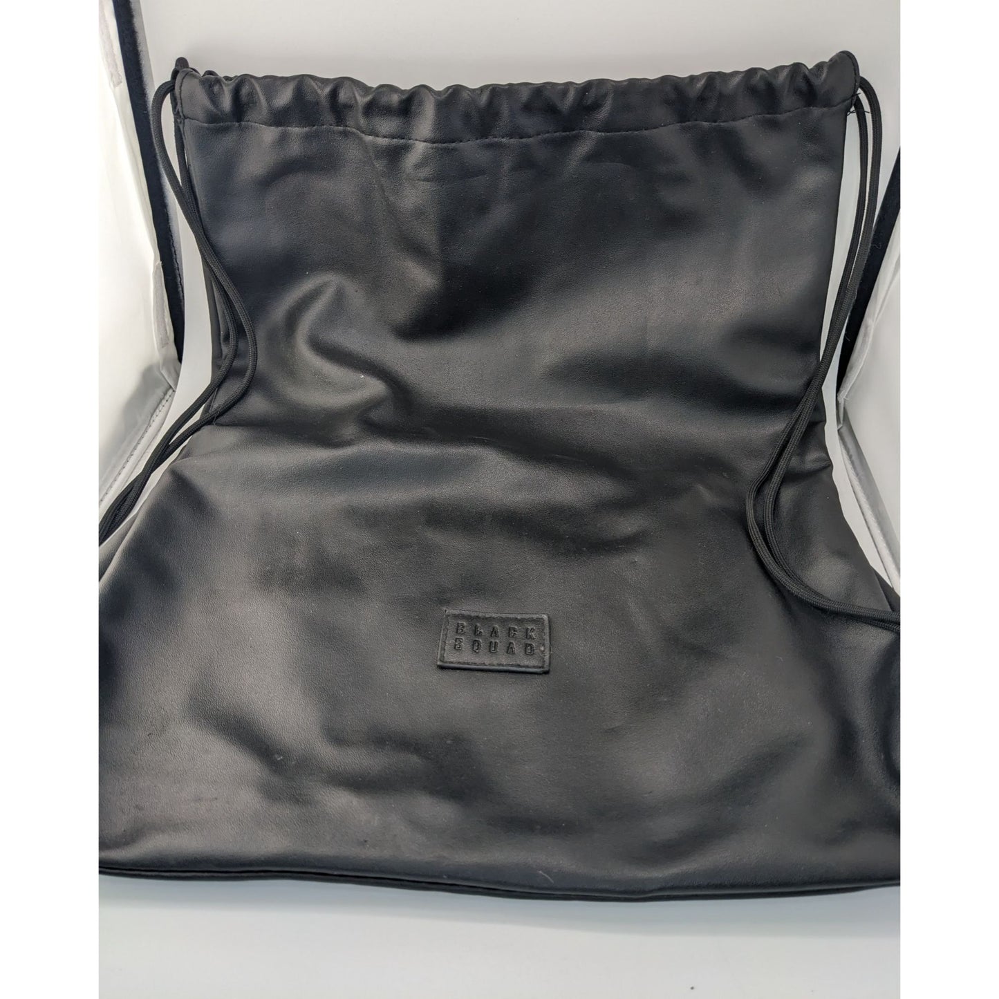 Gothic Black Squad Drawstring Backpack With Inner Zipper Pocket