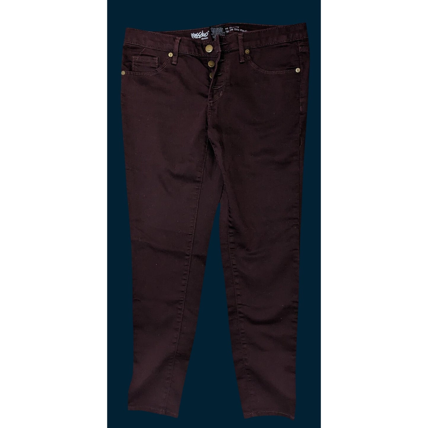 Mossimo Denim Super Stretch Jeans Deep Burgundy Skinny Casual Comfortable Pants