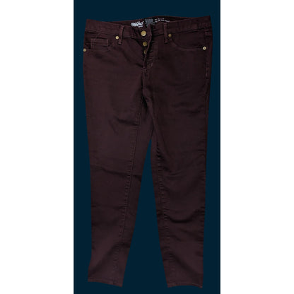 Mossimo Denim Super Stretch Jeans Deep Burgundy Skinny Casual Comfortable Pants