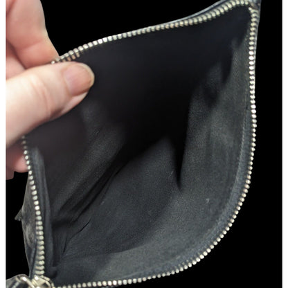 Vintage Designer Italian Leather Black Crossbody Bag