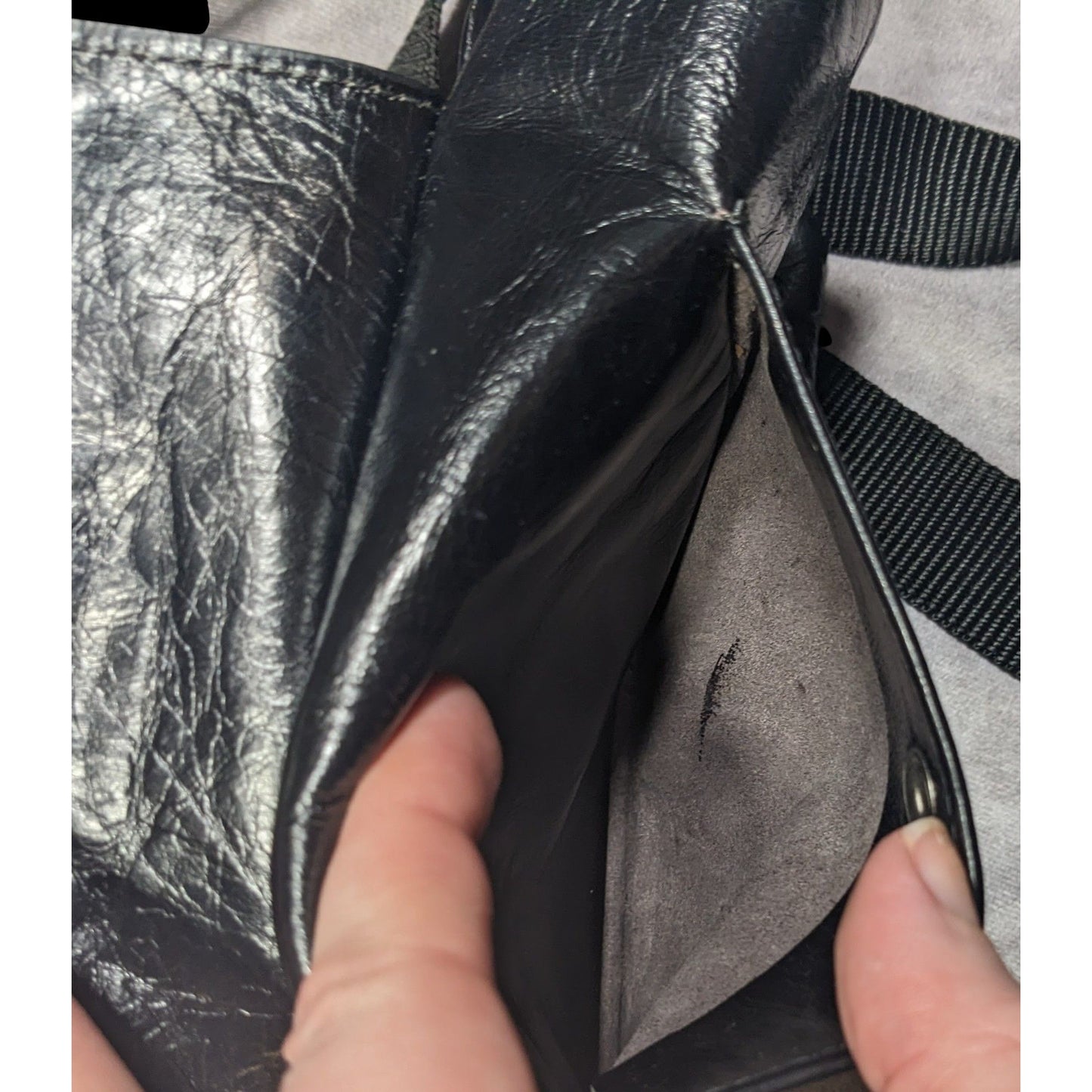 Vintage Designer Italian Leather Black Crossbody Bag