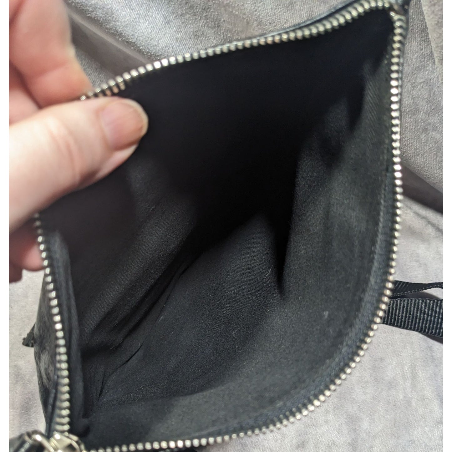 Vintage Designer Italian Leather Black Crossbody Bag