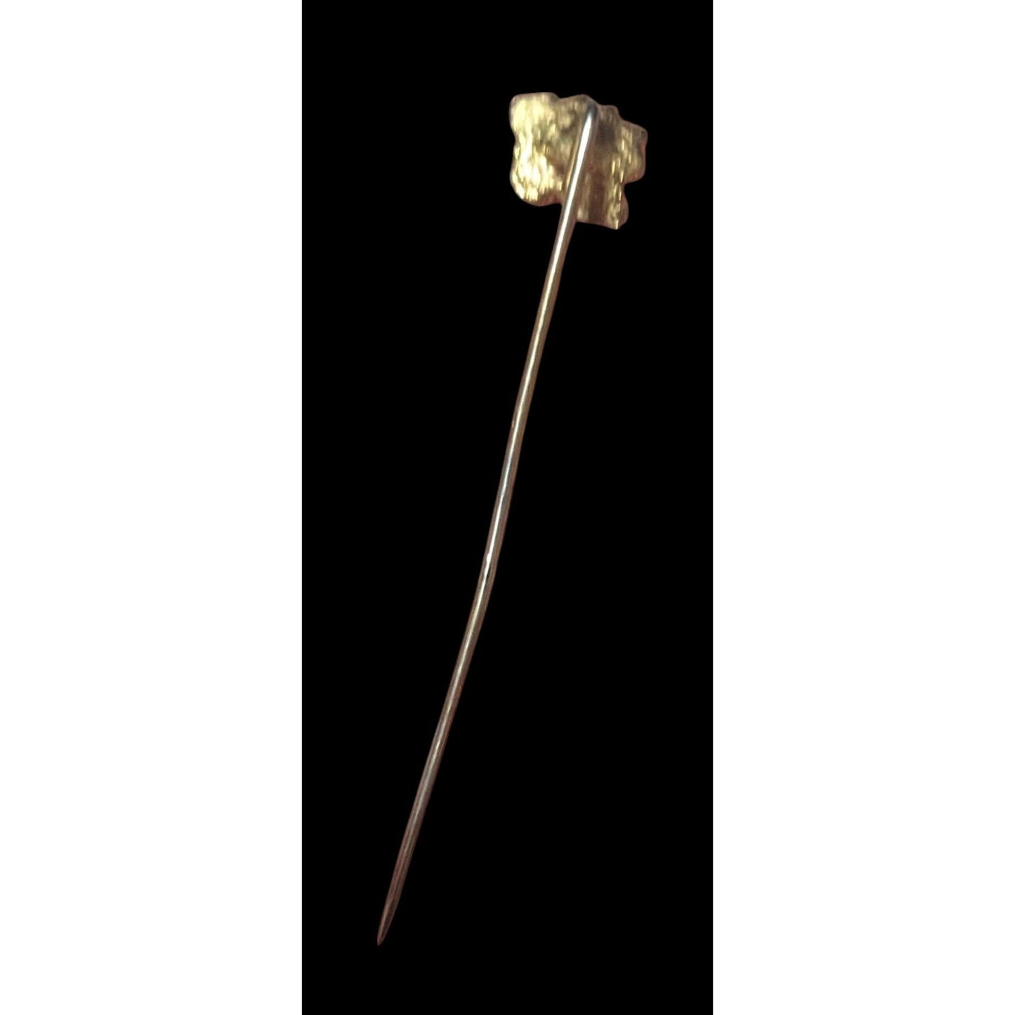 Vintage Blue Floral Enamel Gold Tone Stick Pin