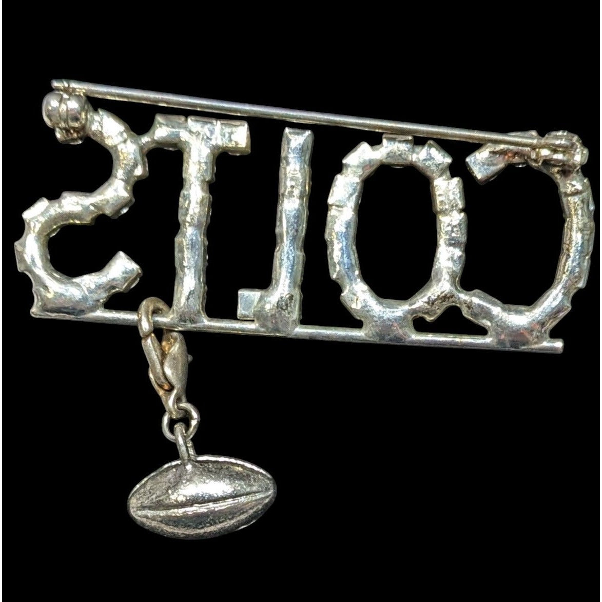 Vintage Colts Rhinestone Brooch With Detachable Football Charm