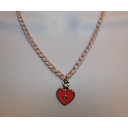Casual Coquette Pink Heart Pendant Necklace
