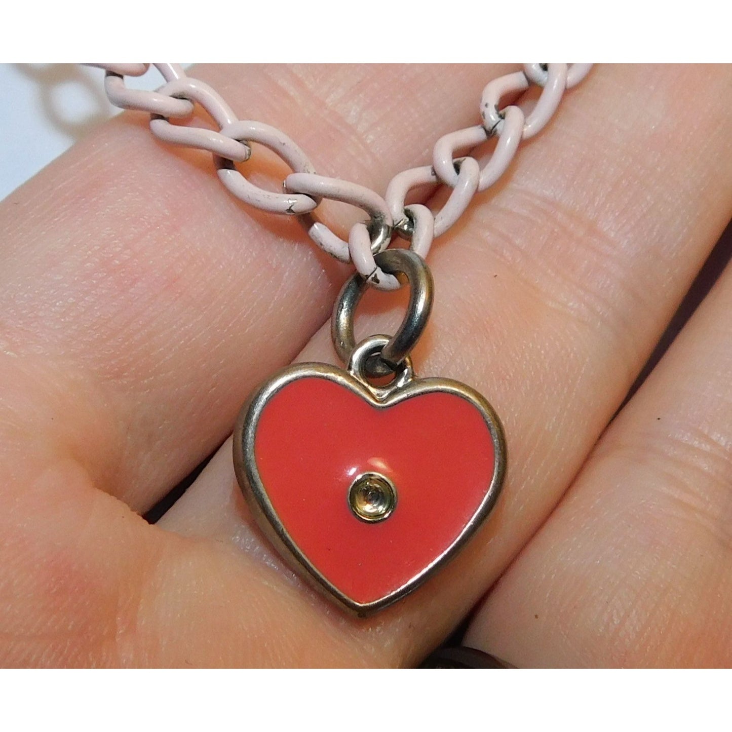 Casual Coquette Pink Heart Pendant Necklace