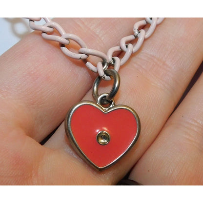 Casual Coquette Pink Heart Pendant Necklace