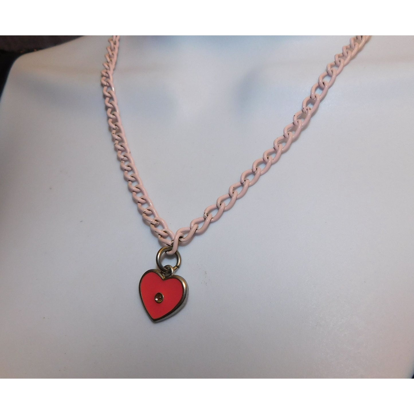 Casual Coquette Pink Heart Pendant Necklace