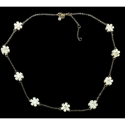 Vintage Crew Cuts White Floral Charm Necklace