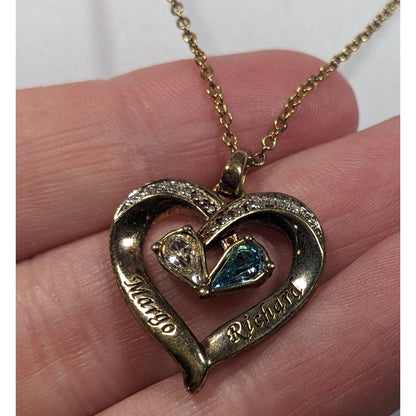 Danbury Mint Gold Plated Birthstone Heart Pendant Necklace