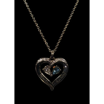 Danbury Mint Gold Plated Birthstone Heart Pendant Necklace