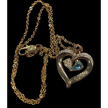 Danbury Mint Gold Plated Birthstone Heart Pendant Necklace