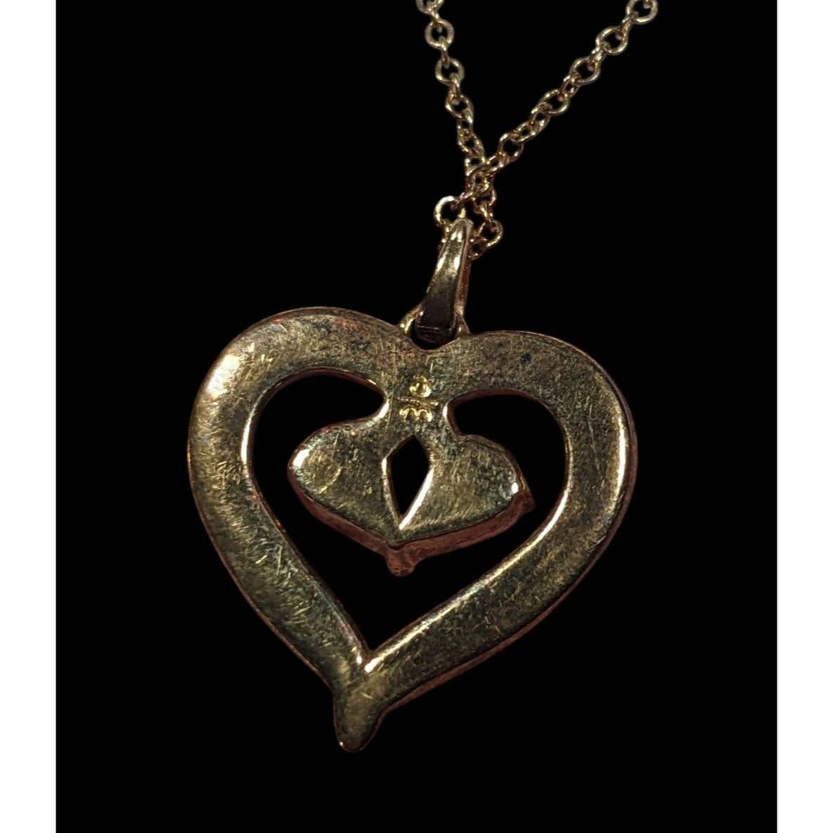 Danbury Mint Gold Plated Birthstone Heart Pendant Necklace