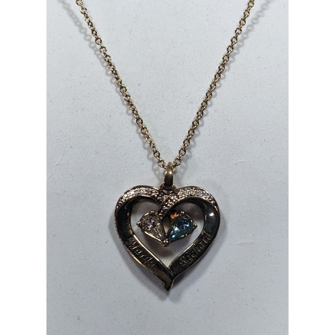Danbury Mint Gold Plated Birthstone Heart Pendant Necklace
