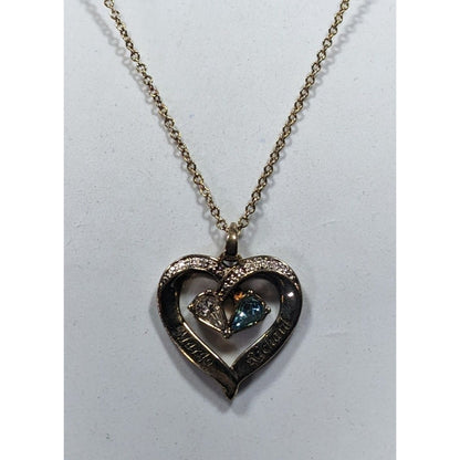 Danbury Mint Gold Plated Birthstone Heart Pendant Necklace