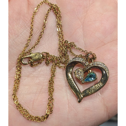 Danbury Mint Gold Plated Birthstone Heart Pendant Necklace