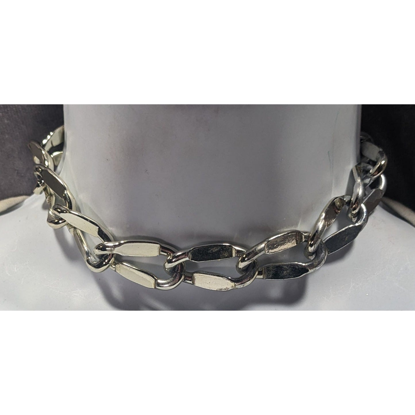 Chunky Silver/Gold Tone Chain Choker Necklace