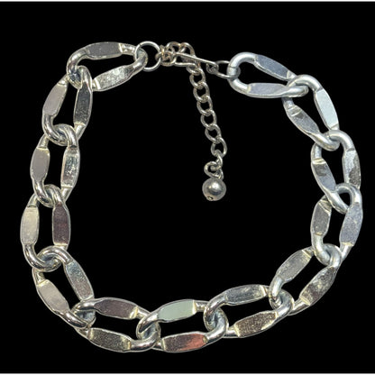 Chunky Silver/Gold Tone Chain Choker Necklace