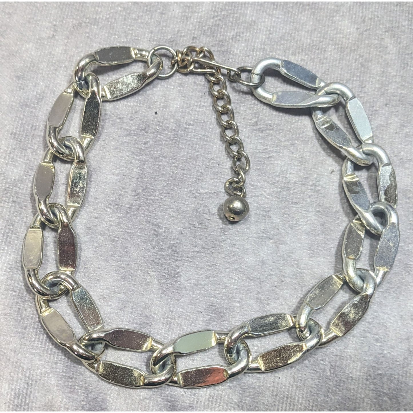 Chunky Silver/Gold Tone Chain Choker Necklace