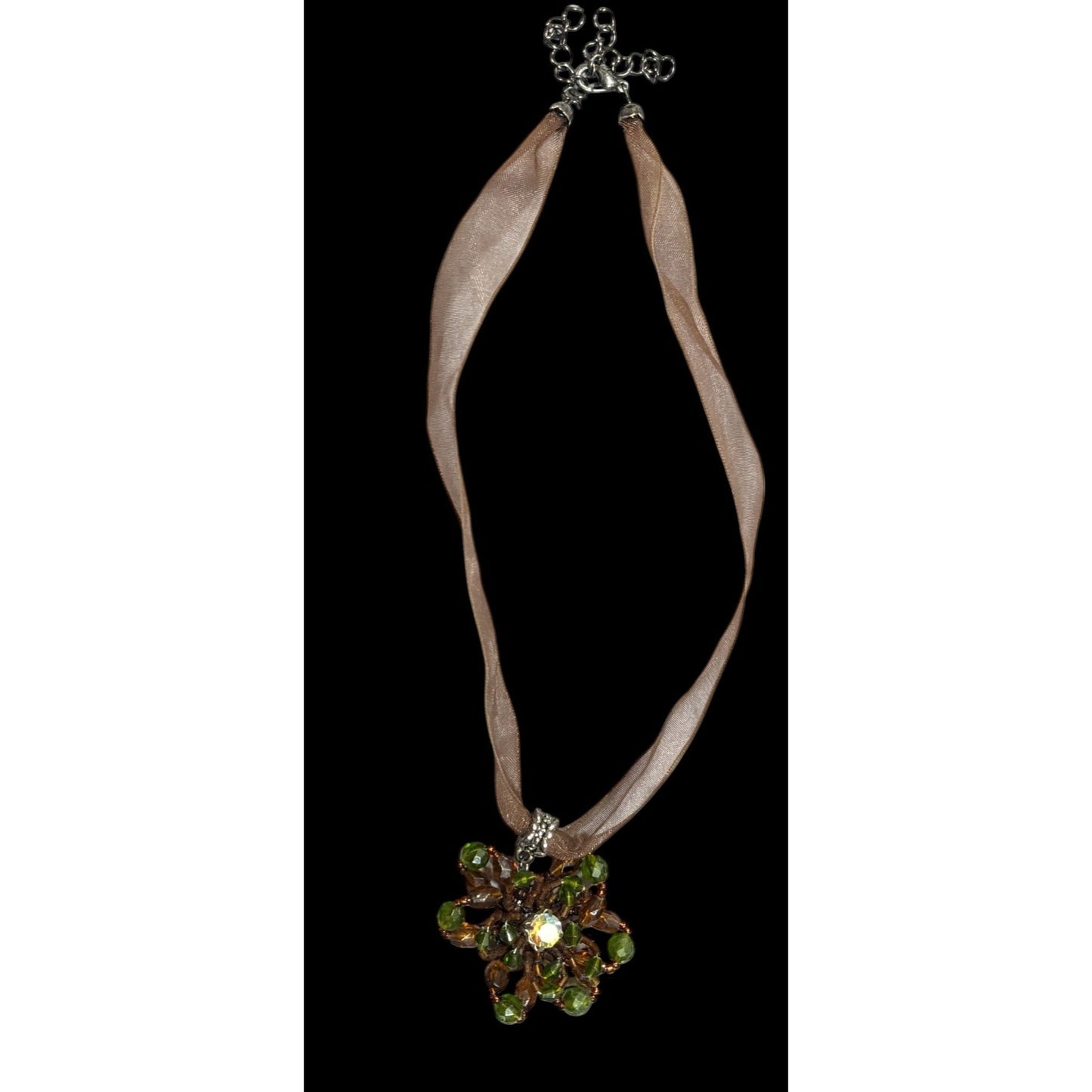 Fairycore Handmade Beaded Flower Pendant Necklace