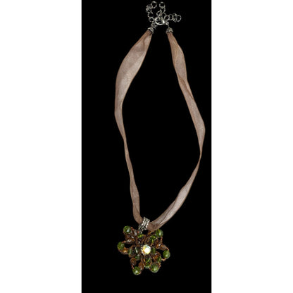 Fairycore Handmade Beaded Flower Pendant Necklace