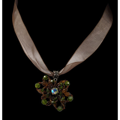 Fairycore Handmade Beaded Flower Pendant Necklace