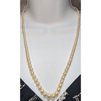 Coquette Vintage Cream Faux Pearl Strand Necklace Classic Bridal Preppy Elegant